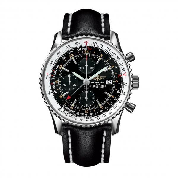Breitling Navitimer 1 Chronograph GMT 46 Black Leather (Calf)