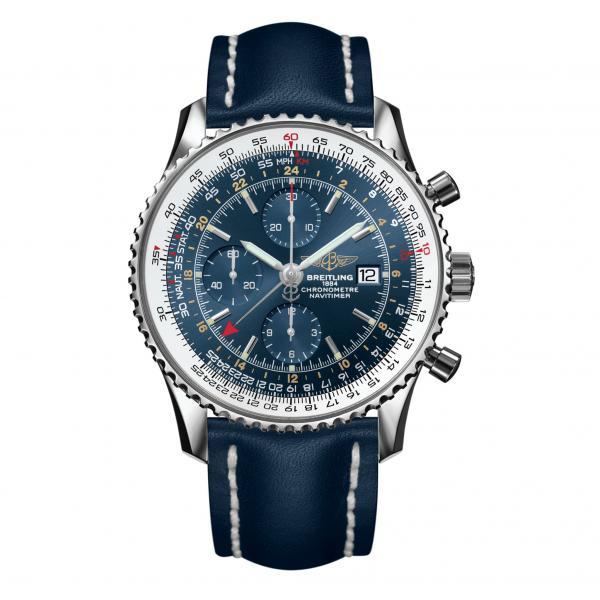 Breitling Navitimer 1 Chronograph GMT 46 Blue Leather Tang-Type