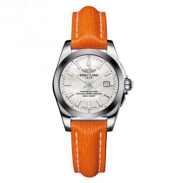 Breitling Galactic 29 Mother Of Pearl Leather (Sahara) Tang Type