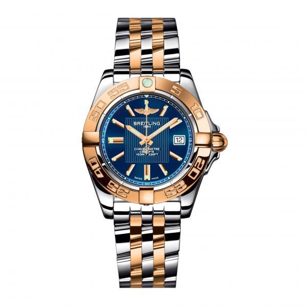 Breitling Galactic 32 Blue Stainless Steel, Gold (Pilot) Folding Clasp