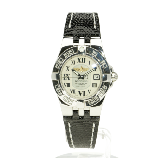 Breitling Galactic 30 Silver Leather (Lizard) Folding Clasp