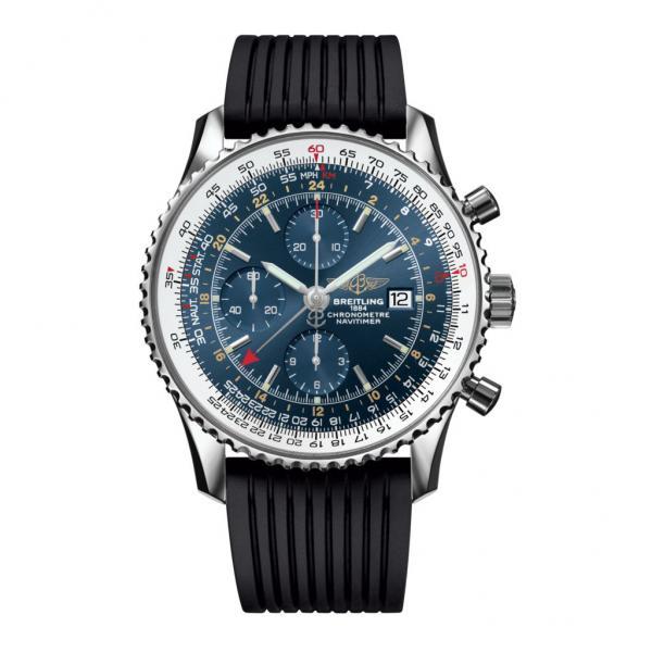 Breitling Navitimer 1 Chronograph GMT 46 Blue Rubber Folding Clasp