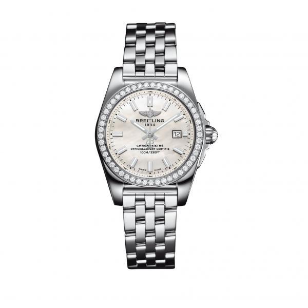 Breitling Galactic 29 Mother Of Pearl Stainless Steel (Pilot) Folding Clasp