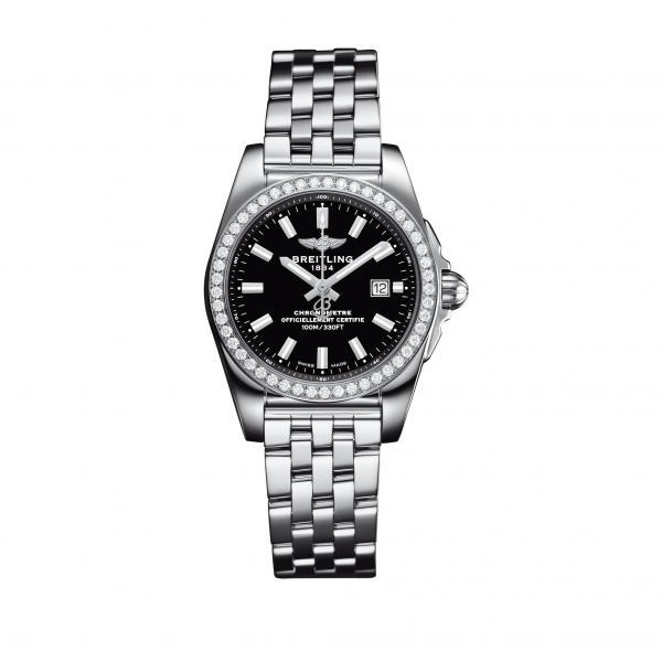 Breitling Galactic 29 Black Stainless Steel (Pilot) Folding Clasp