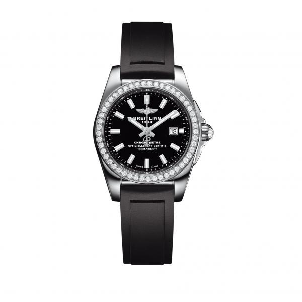 Breitling Galactic 29 Black Leather Tang Clasp