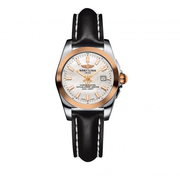 Breitling Galactic 29 Mother Of Pearl Leather Tang Type