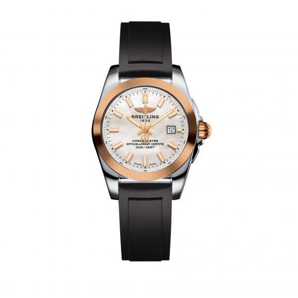Breitling Galactic 29 Mother Of Pearl Rubber (Diver Pro ll) Folding Clasp