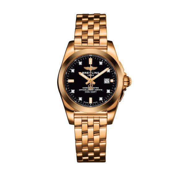 Breitling Galactic 29 Black Rose Gold (Pilot) Folding Clasp