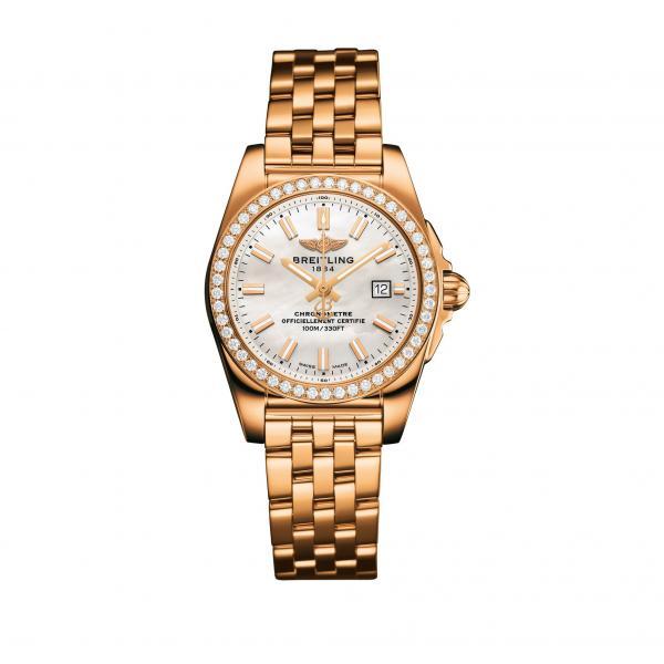 Breitling Galactic 29 Mother Of Pearl Rose Gold (Pilot) Folding Clasp