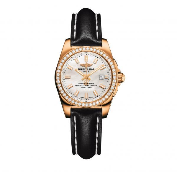 Breitling Galactic 29 Mother Of Pearl Leather Tang Type