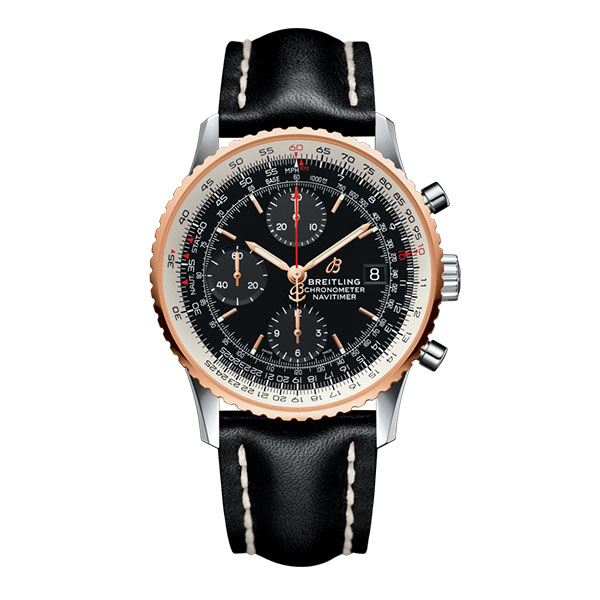 Breitling Navitimer 1 Chronograph Black Leather Tang-Type