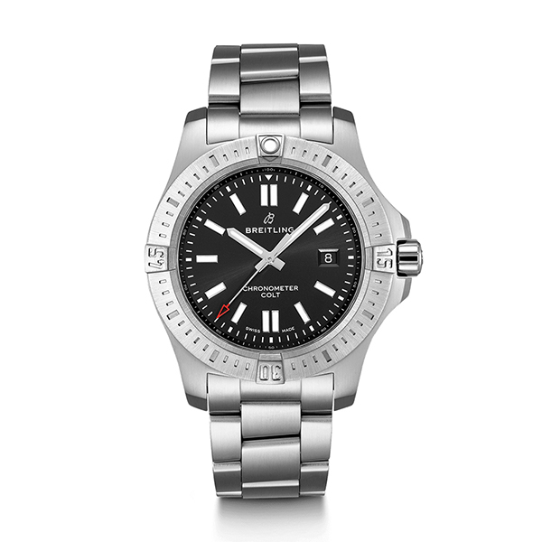 Breitling Chronomat Colt Automatic 44 Black Steel Pilot Folding Clasp