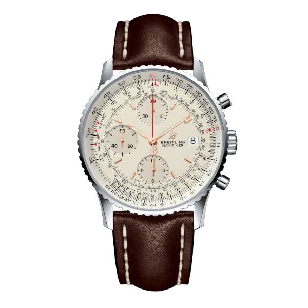 Breitling Navitimer 1 Chronograph 41 Silver Leather Tang Type