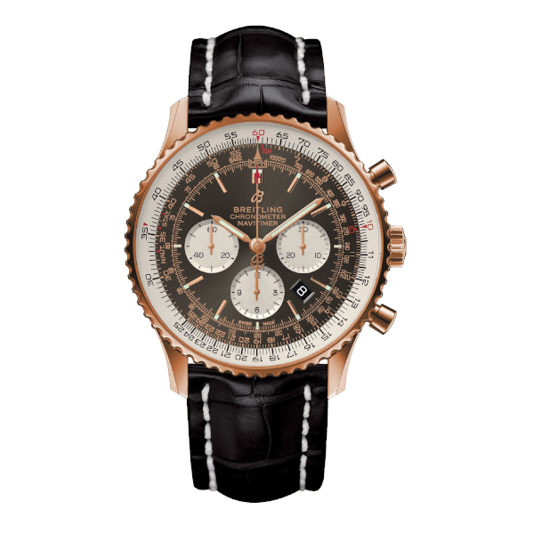 Breitling Navitimer 1 B01 Chronograph 46 Silver Leather (Crocodile) Tang Type