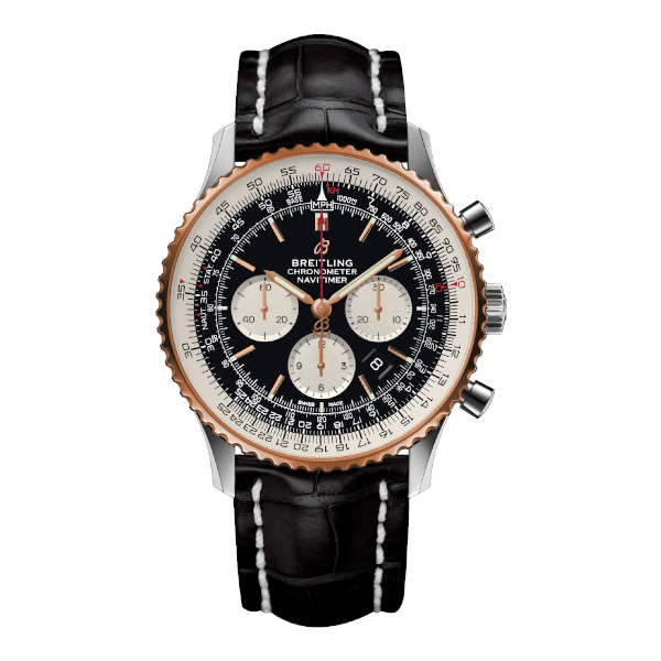 Breitling Navitimer 1 B01 Chronograph 46 Black Leather (Crocodile) Tang Type
