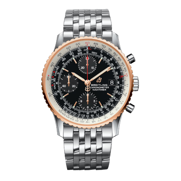 Breitling Navitimer 1 Chronograph 41 Black Stainless Steel Folding Clasp