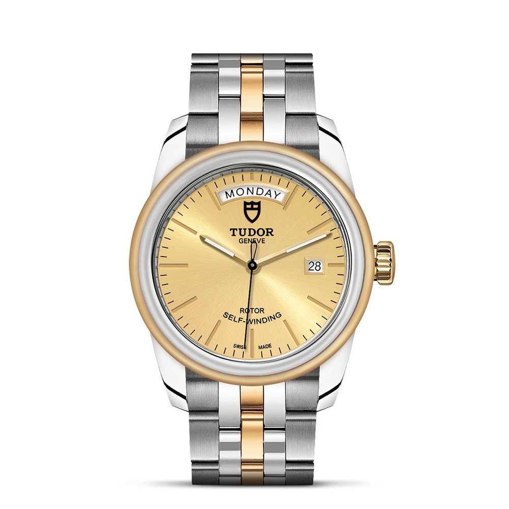 Tudor Glamour Day Date Stainless Steel, Gold Gold 39mm Gents