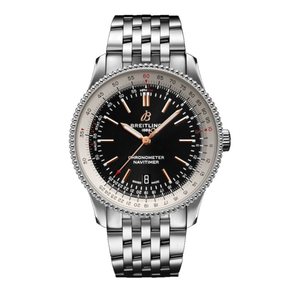 Breitling Navitimer Automatic 41 Black Stainless Steel Folding Clasp