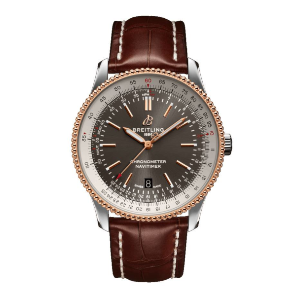 Breitling Navitimer Automatic 41 Grey Leather (Alligator) Tang Type