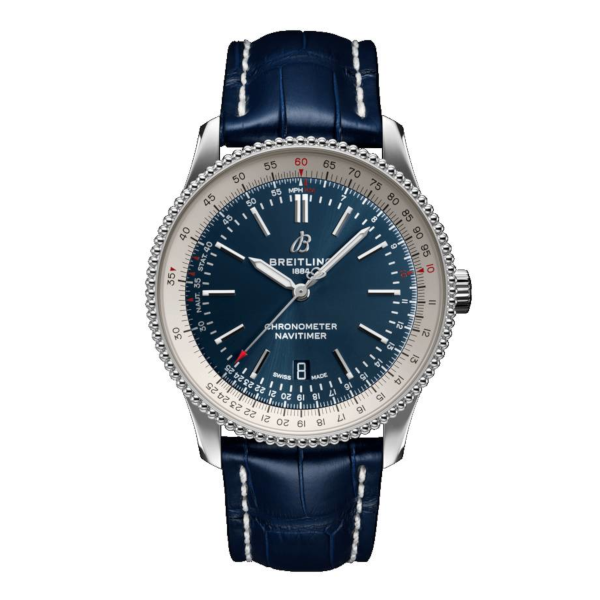 Breitling Navitimer Automatic 41 Blue Leather (Alligator) Tang Type