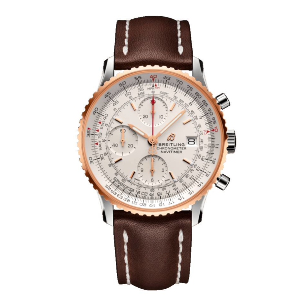 Breitling Navitimer 1 Chronograph 41 Silver Leather Folding Clasp