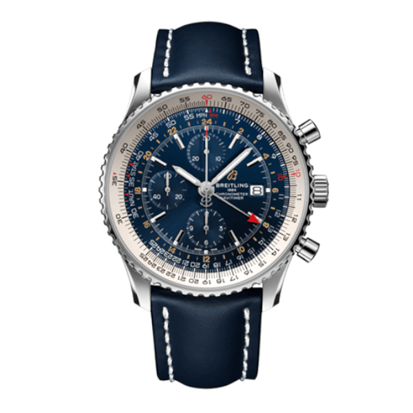 Breitling Navitimer 1 Chronograph GMT 46 Blue Leather Tang Type