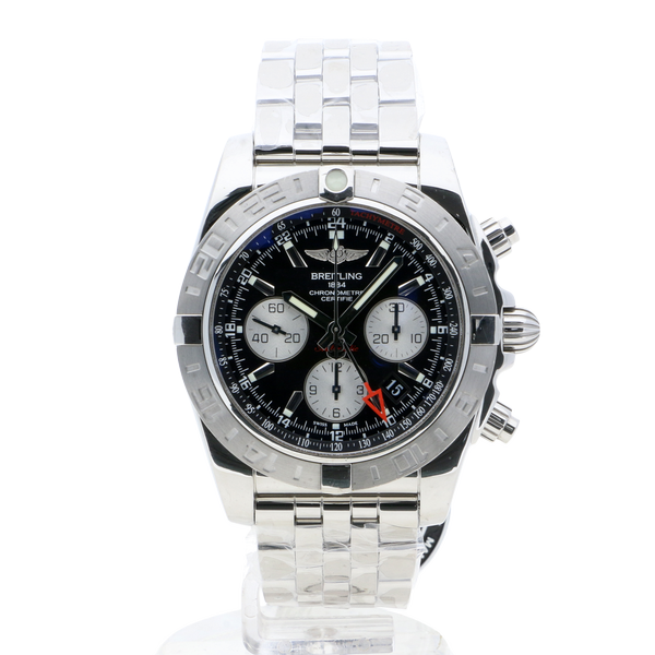 Breitling Chronomat 44 GMT Black Stainless Steel Folding Clasp