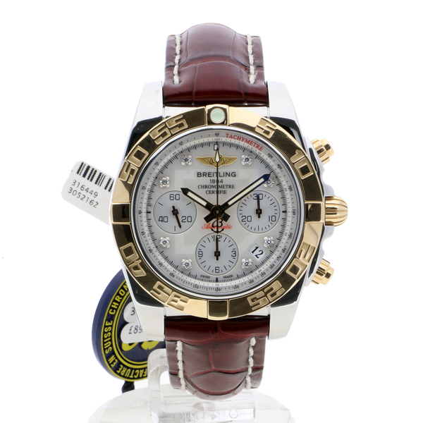 Breitling Chronomat 41 Mother Of Pearl Leather Tang Clasp