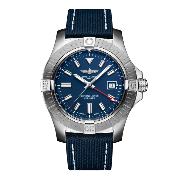 Breitling Avenger Automatic GMT 45 Military Strap Blue Folding Clasp