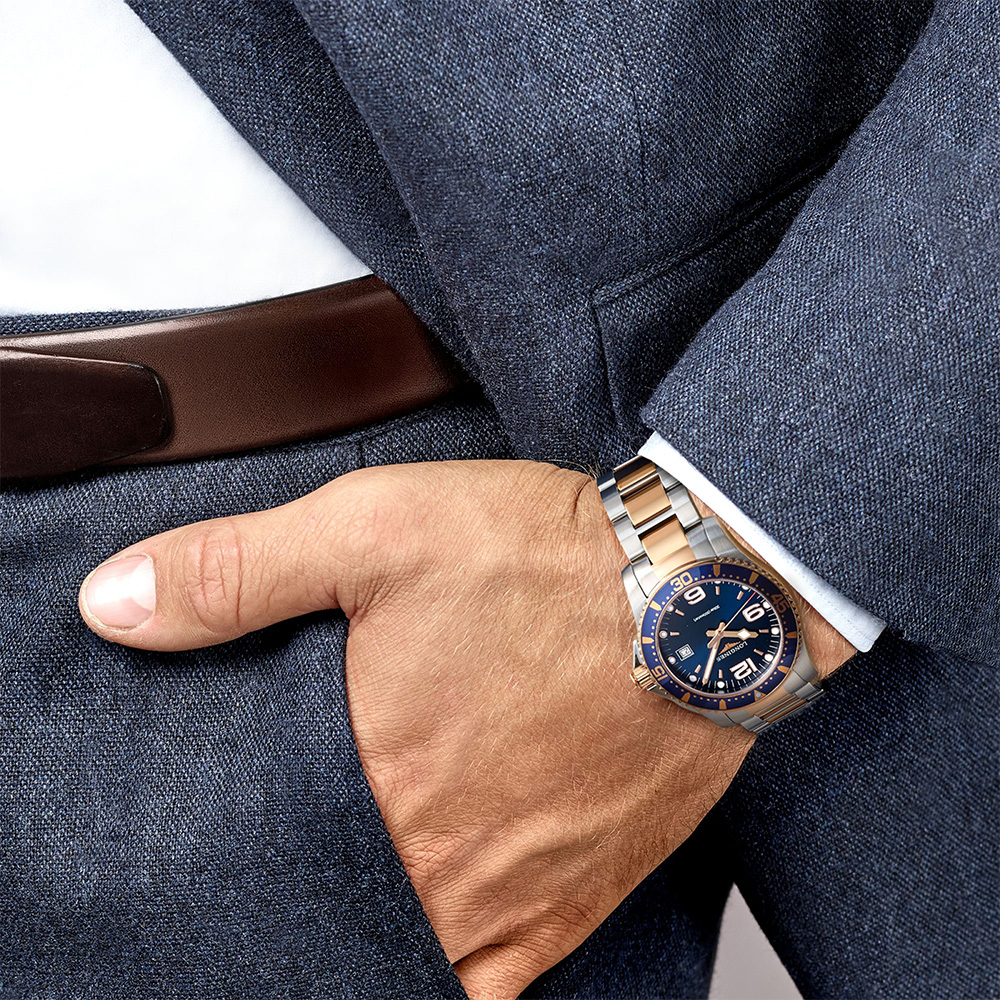 Longines HydroConquest Blue \u0026 Red Gold 